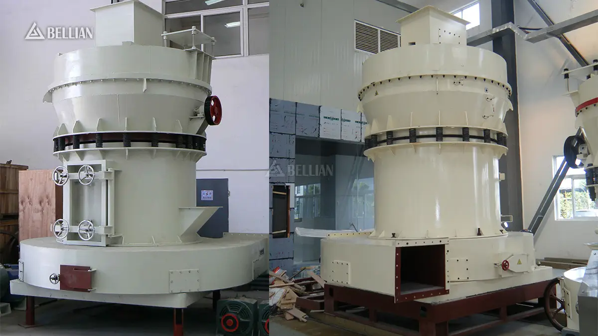 Two HGM130 grinding mill hosts finished in our workshop, prepared for shipment to Vietnam calcite processing project